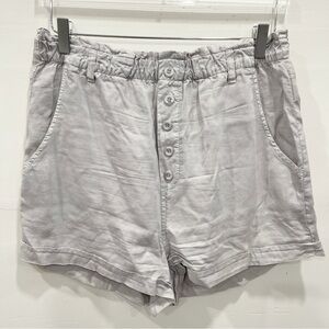 Bella Dahl Lightweight Button Front Tencel Shorts Medium Grey